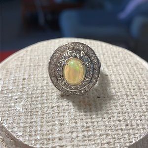 Victoria Wieck Ethiopian opal and white topaz ring